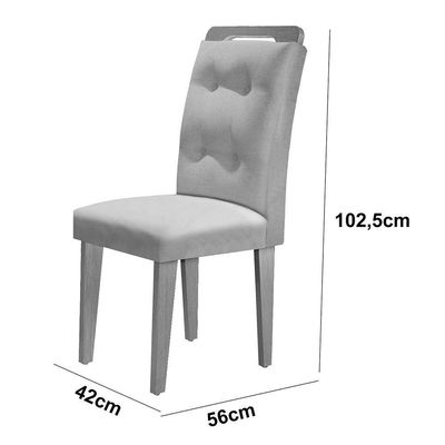 Mesa Olímpia 120cm Mdf Canto Copo Com 4 Cadeiras Carol