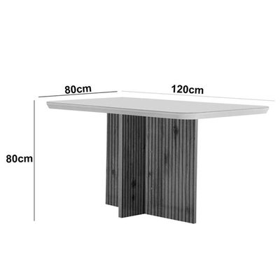 Mesa Olímpia 120cm Mdf Canto Copo Com 4 Cadeiras Carol