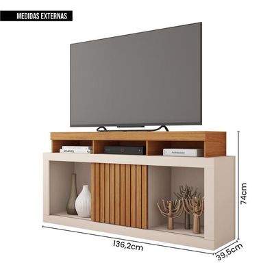 Bancada Rack Para Tv Até 55 Polegadas Marrom Frost Caemmun