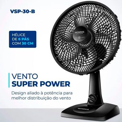 Ventilador De Mesa 30Cm Super Power 6 Pás 60W Mondial 220V