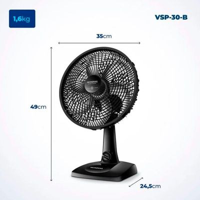 Ventilador De Mesa 30Cm Super Power 6 Pás 60W Mondial 220V