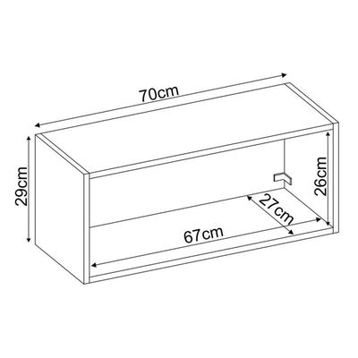 Armário Aéreo Firenze 70cm 1 Porta 94101 Demóbile Avena Touch E Grafito