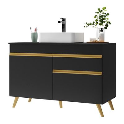 Gabinete Banheiro 2 Portas E 1 Gav Retrô 70cm Mp5025 Preto