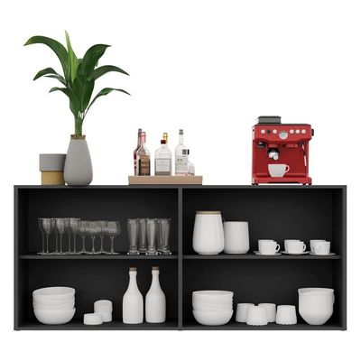 Aparador Buffet 4 Portas Veneza Multimóveis V3555 Preto Preto