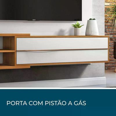 Painel Para Tv Até 60 " Off White E Freijó