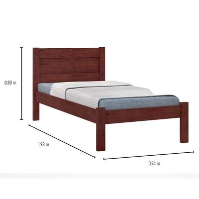 Cama De Solteiro Madeira Mdf Prisma J&A Capuccino Capuccino