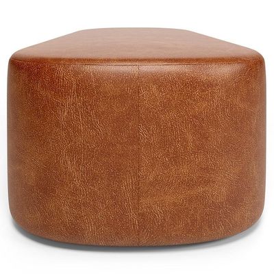 Puff Decorativo Orgânico Para Living Quarto 140cm Doha W01 Couríssimo Camel - Lyam Decor