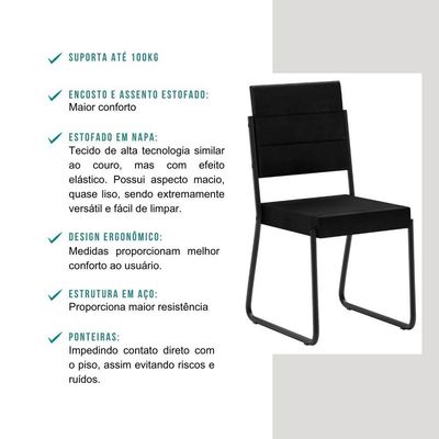 Conjunto Sala De Jantar Com Mesa E 6 Cadeiras Fenix Carraro
