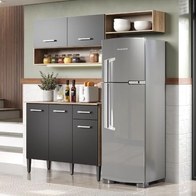 Armário Cozinha Compacta Arizona Tiny Carvalho/preto Carraro