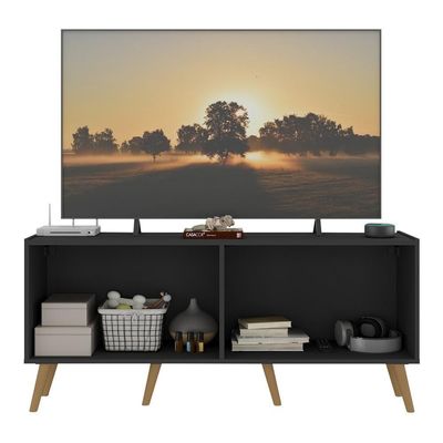 Rack Retrô Para Tv Até 50 Polegadas Com Mp1071 Preto natural