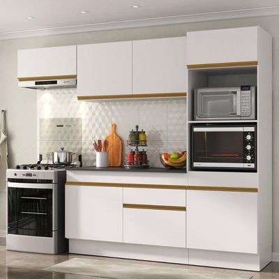 Armário Cozinha Compacta 4 Peças Com Rodapé Mp2176 Made