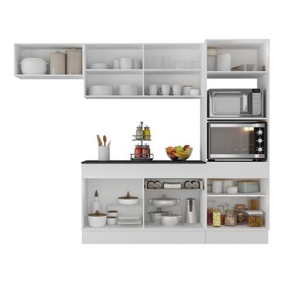 Armário Cozinha Compacta 4 Peças Com Rodapé Mp2176 Made
