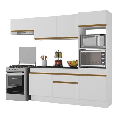 Armário Cozinha Compacta 4 Peças Com Rodapé Mp2176 Made