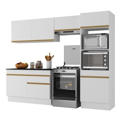Armário Cozinha Compacta 4 Peças Com Rodapé Mp2193 Made