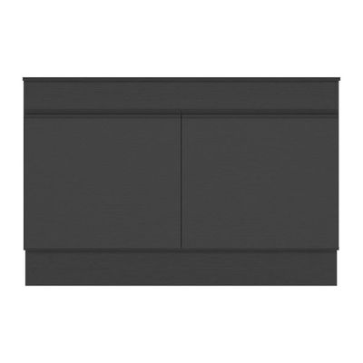 Balcão Cozinha Gabinete Pia 120cm 2 Portas Com Rodapé Veneza Multimóveis Mp2239 Preto Preto