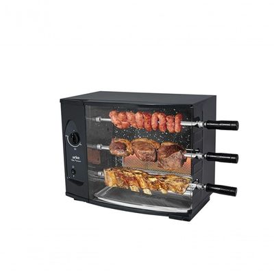 Churrasqueira Rotativa 3 Espetos 56 Cm Acendimento Automático A Gás Glp Aço Vitta Premium - Arke Bivolt