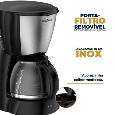 Cafeteira Elétrica Britânia BCF32A 30 xícaras Preto e Inox / 220V