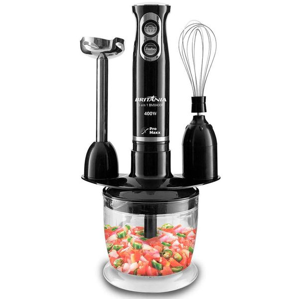 Mixer Britânia BMX400P 3 em 1 com Copo 400W Preto / 220V