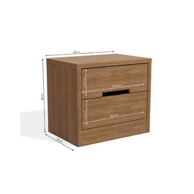 Mesa De Cabeceira Com 2 Gavetas Kappesberg Nogueira