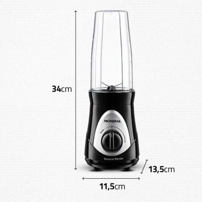 Liquidificador Portátil Mondial Personal Blender Dg-01 Preto Com Prata 127V