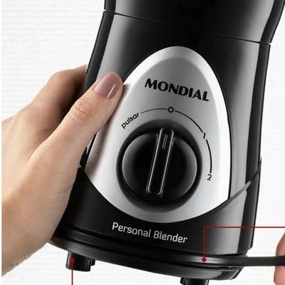 Liquidificador Portátil Mondial Personal Blender Dg-01 Preto Com Prata 127V