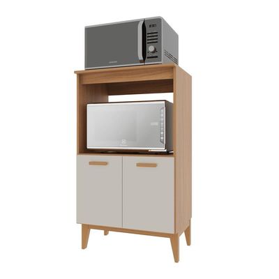 Balcão De Cozinha Modulado Para Forno E Microondas Fidelitá Atenas 65cm 2 Portas Freijó/off-white