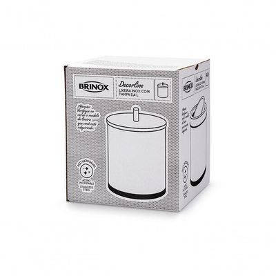 Lixeira Inox Tampa 5,4litros Decorlinelixeiras ø 18,5x23cm