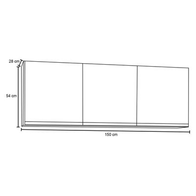 Kit 2 Armários Aéreos 150Cm 3 Portas Argélia Branco - Lumil