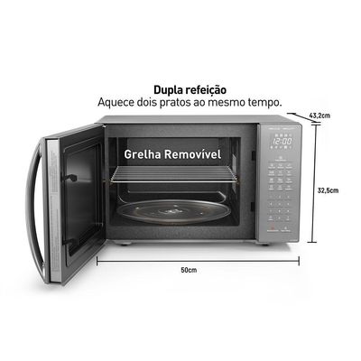 Micro-ondas Panasonic Tecnologia Antibactéria AG 34L Inox - ST67LSRU 220V