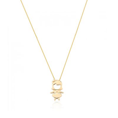Colar Pingente Filha Menina Com Zirconias banhado ouro