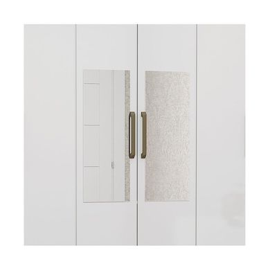 Guarda-roupa D22 6 Portas 6 Gavetas Com Espelho e Pés Branco