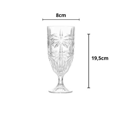 Taça De Cristal Palm Tree Coqueiro Transparente 450ml Wolff