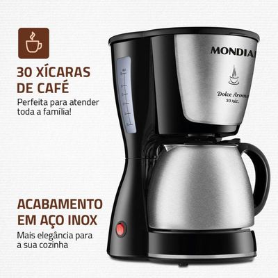 Cafeteira Elétrica Mondial Dolce Arome C-37ji-30x 800w Preto/inox 220 V