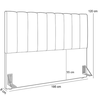 Cabeceira Cama Box Casal King 195 Cm Courissimo Marrom