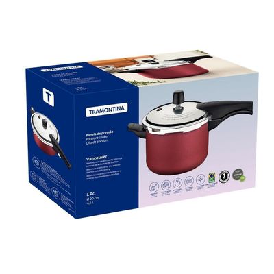 Panela De Pressão 4,5 Litros Vancouver Tramontina Cor:vermelho Vermelho