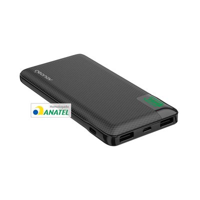 Carregador Portátil com Saídas USB + USB-C 10.000mAh Geonav Preto