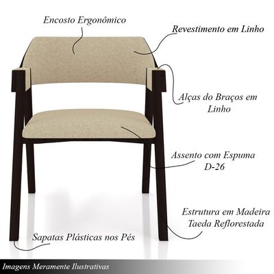 Conjunto Mesa de Jogos Carteado Bellagio Tampo Reversível Verde e 6 Cadeiras Madeira Poker Base Cone Linho OffWhite/Tabaco G42 - Gran Belo