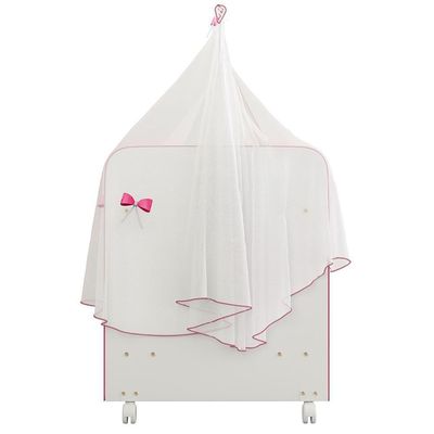 Berço Para Boneca Magia C02 Brinquedo Infantil Branco Rosa