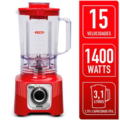 Liquidificador Arno Power Max LN63 1400W Jarra 3,1L Vermelho 127V Vermelho / 127V