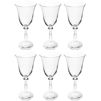 Conjunto de Taças para Vinho Tinto Bohemia Angela 250 ml em Cristal - 6 Peças Transparente