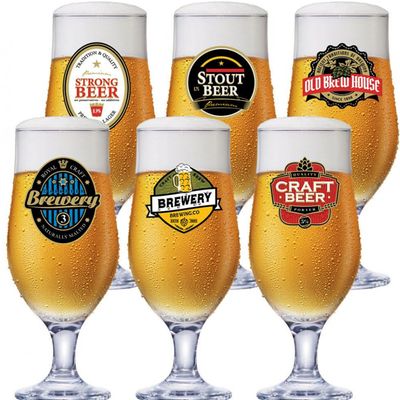 Conjunto de Taças para Cerveja Ruvolo Royal Beer 330 ml 6 Peças Transparente