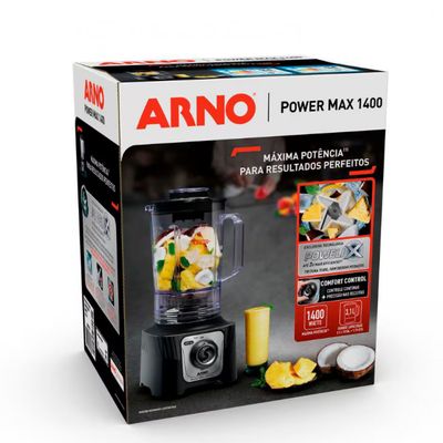 Liquidificador Arno Power Max LN65 Comfort Control 15 Velocidades 1400W Preto / 110V