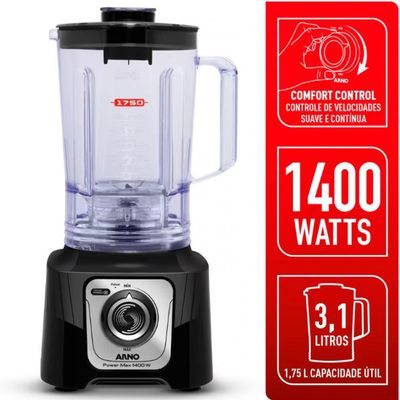 Liquidificador Arno Power Max LN65 Comfort Control 15 Velocidades 1400W Preto / 110V