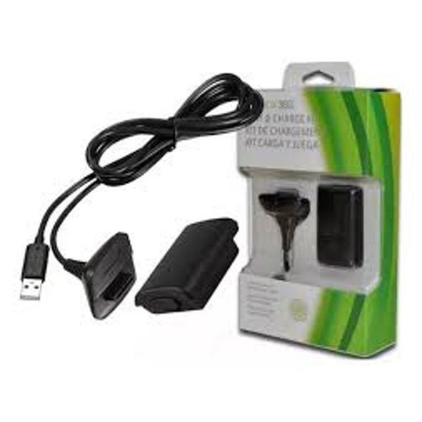 Kit De Carga Para Xbox 360 Bateria 12000Mah E Cabo Wlz-360