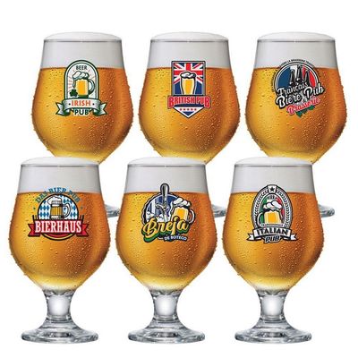 Conjunto de Taças para Cerveja Ruvolo Beer Master 380ML 6 Peças Transparente