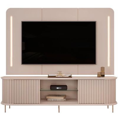 Rack Para Sala Ripado Com Painel Para Tv 75 Pol Atlantis D05 Off White