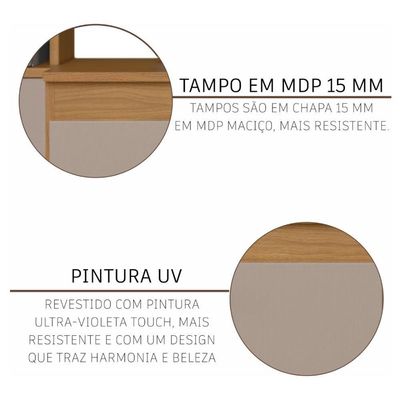 Cozinha Modulada Compacta Fidelitá Mariana 4 Peças 240cm 12 Portas 2 Gavetas Com Tampo Freijó/camurça