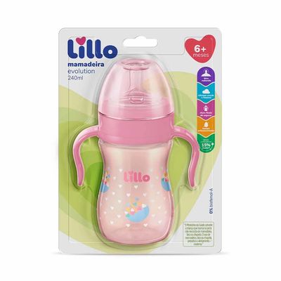 Mamadeira Sp Lillo Evolution Primeiros Passos Silicone Menina 240ml