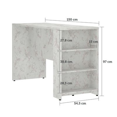 Bancada Mesa Gourmet Para Cozinh e Painel Suprema Marmore Bp