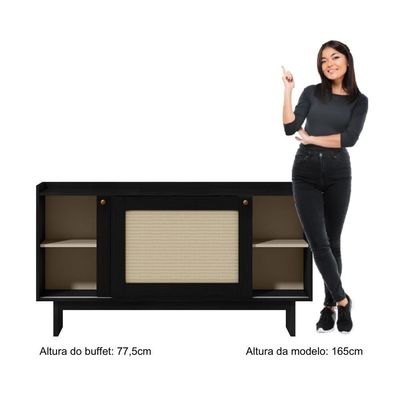 Aparador Buffet 2 Portas De Correr átria 1295 Carraro Preto